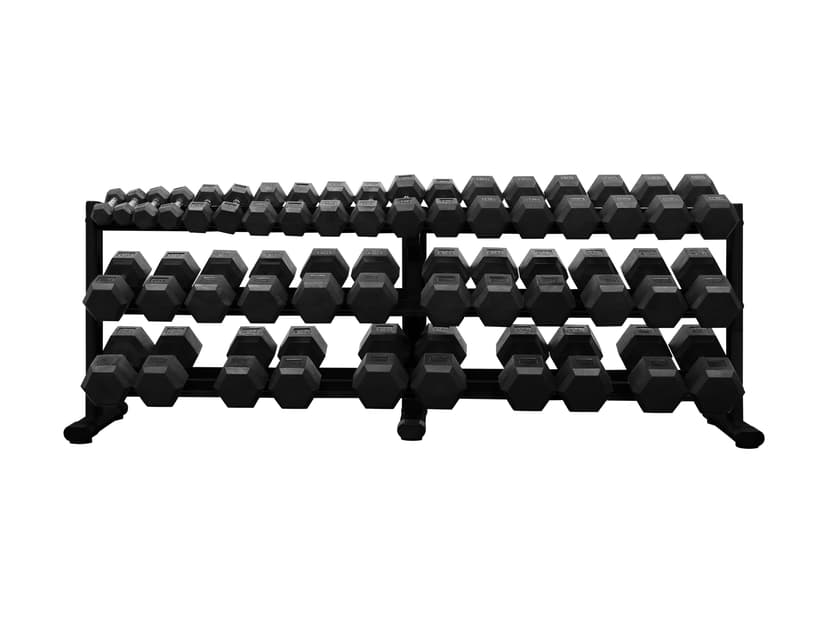 RB5100 5-100lb Rubber Hex Dumbbell Set