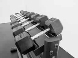 RB550 RUBBER HEX DUMBBELL SET 5-50LB W/G241-5