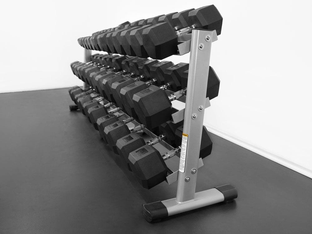 5-100lb Rubber Hex Dumbbell Set - Subfeature Image