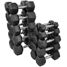 Rubber Hex Dumbbell Set (5lb-50lb) *No Rack-0