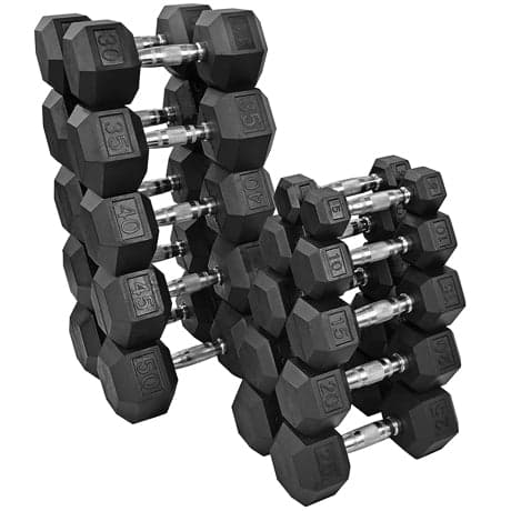 Rubber Hex Dumbbell Set (5lb-50lb) *No Rack-0